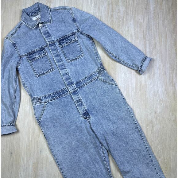 UO Cheap Monday Rigid Denim Boiler Suit Coverall Denim Jean Jumpsuit Medium - Picture 4 of 16